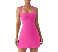 BTFONIA Robe Corsage à col carré for Femme, débardeur sans Manches, Mini-Robe évasée Extensible(2#,M)