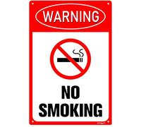 BTFSigns Panneau « Interdiction de fumer » pour entreprise, bureau, restaurant, décoration murale, 30,5 x 40,6 cm, panneaux d'avertissement en aluminium, rouge visible