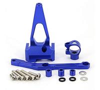 BTFWM Kit de montage support d'amortisseur stabilisation direction réglable for moto, for MT-09 MT09 FZ09 FZ-09 2013-2019 en aluminium CNC Amortisseur de direction pour moto(Blue stand)