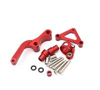 BTFWM Kit de montage support d'amortisseur stabilisation direction réglable for motos, for 696 796 795 1100, for Monster, aluminium CNC Amortisseur de direction pour moto(Rot)