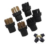 BTFWM Lot de 6 têtes de brosse en laiton et nylon for nettoyeur à vapeur, pièces de rechange for balai à vapeur X5, nettoyage des poils d'animaux et des tapis Accessoires pour nettoyeurs vapeur