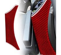 BTFWM Toworldit Kit de décoration de tableau de bord intérieur en fibre de carbone souple rouge pour Ford, pour Mustang Mach-E 2021 Couvre-jante de volant(BLACK 1pcs Steering Wheel Upper Trim Sticker)