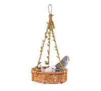 Btgghytr Balançoire pour cage à oiseaux avec crochet | Abri panier rond, corps léger, aspect tissé pour un usage quotidien en intérieur