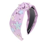 Btgghytr Bandeau large pour femmes et filles, vacances, mer, plage, coquillages, fausses perles, nœud