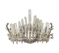 Btgghytr Bandeau pour femmes et filles - Bandeau en cristal irrégulier pour pierres brutes - Couronne de princesse - Extensible - Taille L - Joli bandeau pour cheveux