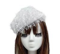 Btgghytr Bandeau pour femmes et filles - Demi-bonnet tendance - Bandeau de fête de mariage - Cache-cheveux blanc - Bandeau universel pour dîner - Accessoires pour cheveux mignons