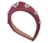 Btgghytr Bandeau pour femmes et filles, élégant bandeau avec perles roses pour femmes, style vintage, accessoire de cheveux élégant