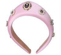 Btgghytr Bandeau pour femmes et filles, élégant bandeau avec perles roses pour femmes, style vintage, accessoire de cheveux élégant