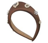 Btgghytr Bandeau pour femmes et filles, élégant bandeau avec perles roses pour femmes, style vintage, accessoire de cheveux élégant