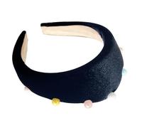 Btgghytr Bandeau pour femmes et filles, élégant bandeau en peluche avec perles pour femmes et filles, bandeau élastique large pour cheveux