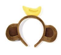 Btgghytr Bandeau pour femmes et filles en peluche avec oreilles de singe - Bandeau de performance en forme de banane - Accessoires pour cheveux mignons