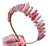 Btgghytr Bandeau pour femmes et filles, serre-tête en cristal naturel, accessoires de cheveux faits à la main pour mariage, lune, sorcière, fête, costume mignon, accessoires pour cheveux