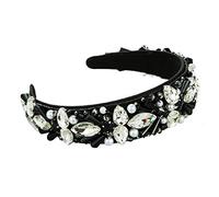 Btgghytr Bandeau pour femmes et filles, style baroque, rétro, luxueux, bandeau coloré avec perles de cristal, bijoux pour cheveux, bandana mignon accessoire pour cheveux