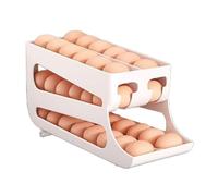 Btgghytr Boîte de rangement à œufs double couche avec fonction de roulement automatique et construction robuste pour un usage domestique pour réfrigérateur