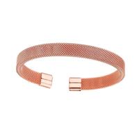 Btgghytr Bracelet contemporain ouvert en acier inoxydable avec motif en maille unisexe en forme de C, accessoire polyvalent minimaliste pour cadeaux, taille unique, Comme décrit