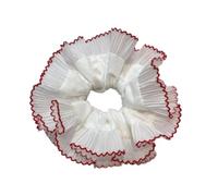 Btgghytr Chouchou en dentelle française pour queue de cheval, chouchou esthétique, double couche, pour une tenue décontractée et formelle