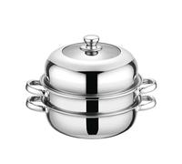 Btgghytr Cuiseur vapeur 3 couches de qualité professionnelle avec technologie de rétention de la chaleur, design spacieux pour les amateurs de cuisine, cuiseur vapeur polyvalent en acier inoxydable