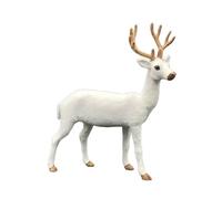 Btgghytr Décorations de Noël réalistes - Figurines de renne avec bois pailleté et pieds de table - Décoration d'intérieur - Figurines de renne avec bois et pieds pailletés