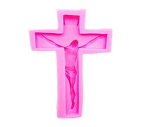 Btgghytr Moule en silicone en forme de crucifix en forme de croix en résine époxy pour pendentif mural