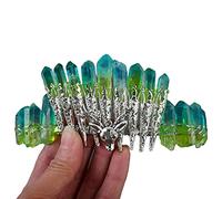 Btgghytr Serre-tête à quartz - Accessoire de princesse - Ornements de cheveux pour mariée - Pierres brutes - Alliage - Décoration de cheveux quotidienne pour femme