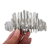 Btgghytr Serre-tête à quartz - Accessoire de princesse - Ornements de cheveux pour mariée - Pierres brutes - Alliage - Décoration de cheveux quotidienne pour femme