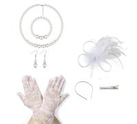 Btgghytr Serre-tête, boucles d'oreilles et bibi avec plumes et maille légère pour les fêtes de mariage et les soirées