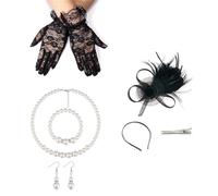 Btgghytr Serre-tête, boucles d'oreilles et bibi avec plumes et maille légère pour les fêtes de mariage et les soirées