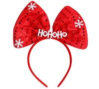 Btgghytr Serre-tête en spirale en forme d'arbre de Noël avec nœud papillon et étoile Hohoho - Accessoire de fête de Noël pour adolescents