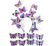 Btgghytr Serre-tête papillon esthétique pour festival, vacances, coiffe pour fille, printemps, spectacles, pinces à cheveux pour femmes et filles