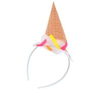 Btgghytr Serre-tête pour femme et fille, cornet de crème glacée tendance, avec perles et rembourrage en coton pour fêtes costumées