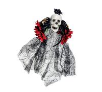 Btgghytr Serre-tête punk en dentelle avec toile d'araignée en résine squelette rose pour Halloween