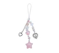 Btgghytr Sweet Star Perles Pompons Téléphone Charme Sangles Voiture Clés Pendentifs Suspendu Sac à Main