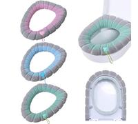 BTHEONE Lot de 4 housses de siège de toilette avec poignée souple pour salle de bain - Épais et extensible - Lavable - Taille universelle