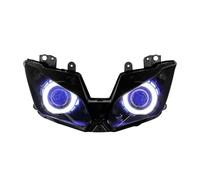 BTHMGBAE Phare Avant Pour Kawasaki Pour Ninja 300 Pour ZX-6R 2013-2016 Pour Ninja 300 PourVersys 65 Phare Avant LED Angel Eye Pour Moto Compatible Avec Ensemble Phare Moto(Bule)