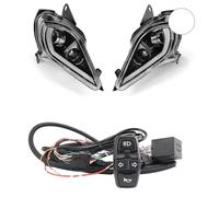 BTHMGBAE Phare Avant Pour Raptor 700 700R Pour YFZ450R Pour YFZ450 Pour YFZ450X Pour Wolverine 450 2006-2024 2025 LED DRL Phares Clignotants Ensemble Phare Moto(Light and Switch)