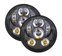 BTHMGBAE Phare Avant Pour Sportster 1200 883 Pour Street 500 750 Phare LED Angel Eyes Halo Noir De 5,75 Pouces Rond De Projecteur De 5-3/4 Pouces Ensemble Phare Moto(2pc)