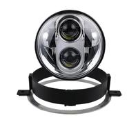 BTHMGBAE Phare Avant Pour VTX 1800 Pour VTX 1300 2002-2008 Phare Avant LED De Moto De 5,75 Pouces Avec Support Ensemble Phare Moto(Silver A)