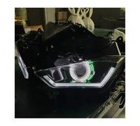 BTHMGBAE Phare Avant Pour YZF-R25 Pour YZF-R3 2013-2018 Phare Projecteur HID Angel Eye Pour Moto Ensemble Phare Moto(Green white)