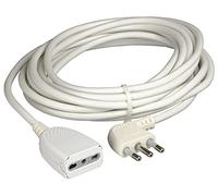 BTicino 2528B Rallonge domestique 5 mètres avec prise 16 A et prise bipasse, 10/16 A, 3500 W, 250 V, blanc