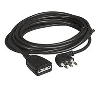 BTicino 2528N Rallonge Domestique avec Prise 16 A et Prise Biphasée 10/16 A, 5 mètres, 3500 W, 250 V, Noir