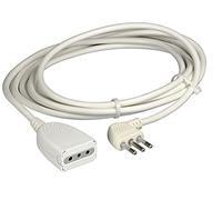 Bticino 2536b Rallonge Domestique, 3 x 0,75 mm², Longueur 3 m avec fiche et Prise 2P + T, 10 A, Blanc