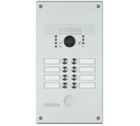 BTicino 308002 Aluminium Platine Monobloc Antivandale à Bouton Poussoir Linea 300 pour 5 à 8 Appels Façade
