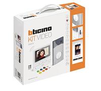 Bticino 364614 Kit Portier Vidéo Couleur Classe 100X Connecté avec Écran 5 Pouces, Contrôle D'accès par Badges et Boucle Inductive, Blanc