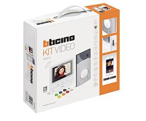 Bticino 364614 Kit Portier Vidéo Couleur Classe 100X Connecté avec Écran 5 Pouces, Contrôle D'accès par Badges et Boucle Inductive, Blanc
