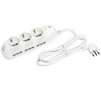 BTicino 3699DB, chausson multiprise compact, 9 emplacements, interrupteur, 6 prises 10/16 A à deux étapes et 3 prises P30, prise 10 A, puissance maximale 2500 W, 250 V, [Classe d'efficacité énergétique A+], blanc