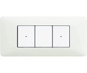 Bticino AM4003CWI Commande d'éclairage sans fil connectée Matix Smart, pour allumer, éteindre et régler l'intensité des lumières avec le smartphone ou Alexa, Siri et Google Home, 1 place, blanc
