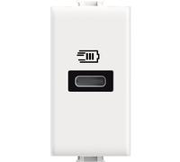 Bticino AM4192C Caricatore USB con un ingresso di tipo C, da installare nella placca Matix, per ricaricare un dispositivo elettronico fino a 20W, 1 posto, bianco