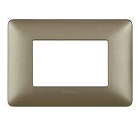 Bticino Plaque 3 modules AM4803CAB Ambre Argent AM4803MTA