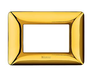 BTicino AM4803CAB Plaque 3 modules Ambre, Or, AM4803GOR