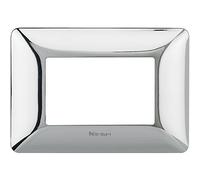 Bticino AM4803GCR Plaque 3 modules, Chrome Brillant